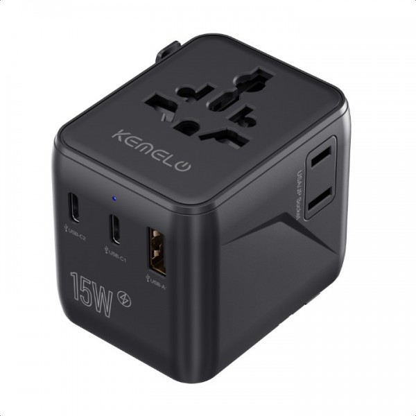 Universal Travel Plug Adapter Charger, 5 in 1 Inte...
